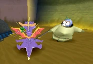 ZAPPED.png (676 KB) Spyro being zapped by a Water Worker in Sunny Beach.