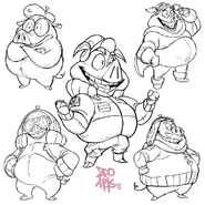 Spyro Reignited Trilogy concept art of the Country Speedway Pig by ZeoArts