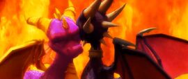 Cynder comforting Spyro