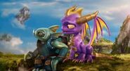 Spyro conversing with his friend, Gill Grunt, in The Beginning trailer