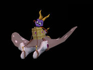 Spyro riding on a Manta Ray