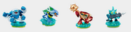 The main Water Skylanders from Spyro's Adventure (Slam-Bam, Zap, Wham Shell, and Gill Grunt)