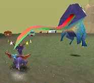 An Attack Frog attacking with its tongue.