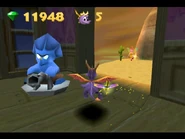 Противник Спайро — динозавр с Гатлингом