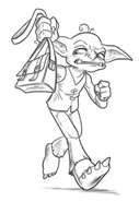 Glumshanks retrieve the satchel holding the Fish Master's Crown in Skylanders: Gill Grunt and the Curse of the Fish Master.