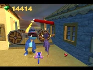 Противник Спайро — динозавр с динамитом