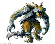 Concept art of an Axe Orc by Yan Le Pon
