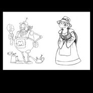 Concept art of the Turtle Mother and a Mergatroid in Spyro: A Hero's Tail.