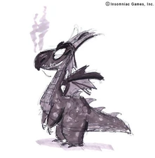 Einer der ersten Entwürfe von Spyro.