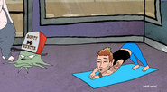 Kyle Nubbins doing yoga at the yoga studio