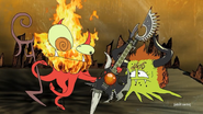 Squid Satan holding a demon guitar