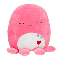 A photo of a pink octopus plush.