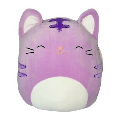 NWT Squishmallows Kellytoy EASTER 11” Tabitha the Purple Cat Tabby Kitty Plush