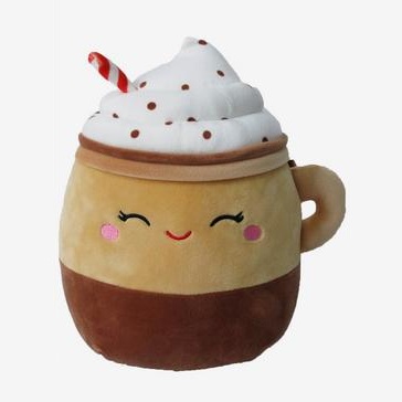 Squishmallow 14” Marshina Hot Chocolate Cocoa Plush w/ Marshmallows Handle  Straw