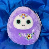 A photo of a purple sugar skull.