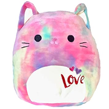 Squishmallow 8" Tie Dye Cat Cindy Valentine 2020 Plush Kellytoy for sale online 