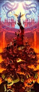The full credits artwork for Hollow Sorrows, with Moloch front and center.
