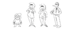 Early concept of Carmen and her heights.