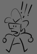 Doodle of Radford being shocked about something.