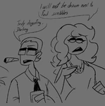 Carmen calling everyone foul sketches while Richard agrees.