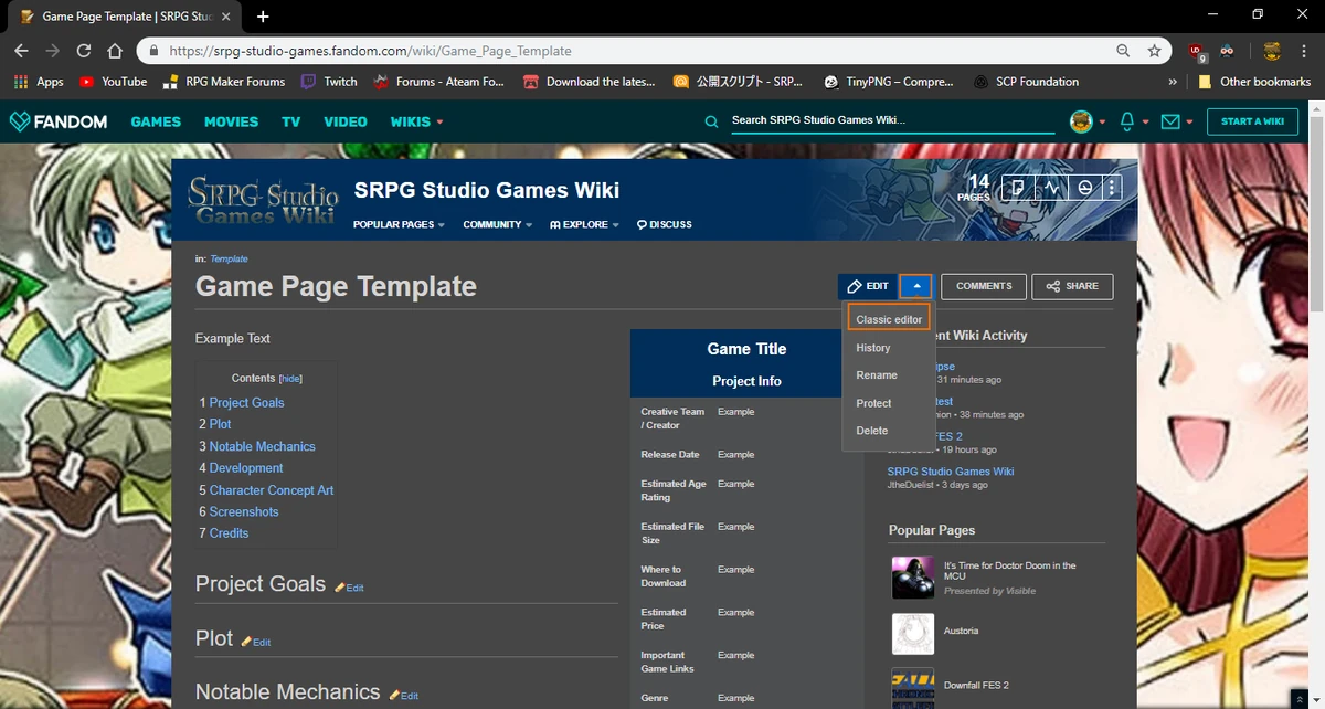 How To Use Game Page Template SRPG Studio Games Wiki Fandom