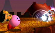 Kirby hitting Pit with the Drill Arm