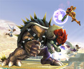 Giga Bowser as Bowser's final smash attack in Super Smash Bros. Brawl.
