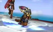 First hit of Link's down smash; Shulk managed to get in the shot.