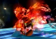 Kirby copying Falcon Punch in Super Smash Bros. Brawl.