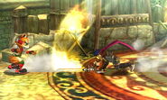 Ike's side smash attack. Very powerful.