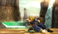 The second hit of Cloud's down smash; has horizontal knockback, great for edge-guarding.