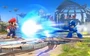 Mega Man releasing his charged shot at Mario.