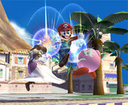 The Mario Tornado as a Down Air Attack in Super Smash Bros. Brawl.