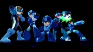 All of Mega Man's incarnations that are a part of his Final Smash. Mega Man X, Mega Man.EXE, Mega Man Starforce, and Mega Man Volnutt.