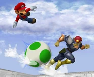 Image-Yoshi 070724c-l.jpg (23 KB) Yoshi using Egg Roll in Super Smash Bros. Melee.