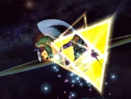 Toon Link using Triforce Slash in Super Smash Bros. Brawl