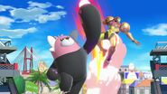 Bewear finishing Sky Uppercut on Samus.