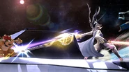 Corrin using Dragon Lunge against Bowser.