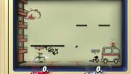 Mr. Game & Watch and R.O.B. fighting on Flat Zone X.