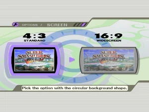 The game set on pan-and-scan, but with 4:3 widescreen hack enabled.