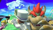 Bowser with Mario and Peach on Rainbow Cruise.