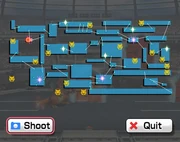 A map of The Great Maze, showing where the Subspacial Smashers and Bosses are.