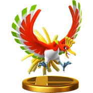 Ho-Oh's trophy in Super Smash Bros. for Wii U.