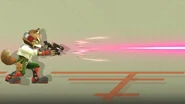 Fox using the Blaster in Super Smash Bros. for Wii U