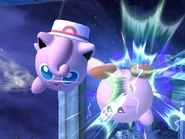 Pound being used in midair in Super Smash Bros. Brawl.