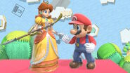 Daisy along with Mario while holding the Staff item.