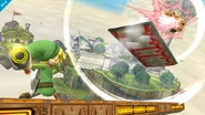 Toon Link KOs Donkey Kong