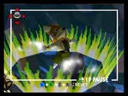 Charging Fire Fox in Super Smash Bros.
