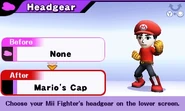 A Mii Fighter using Mario's cap.