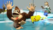 Screenshot of the Wii Fit Studio stage in Super Smash Bros. for Wii U.